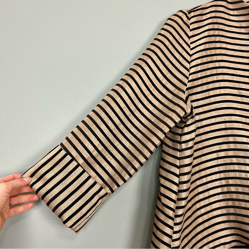 IC by Connie K Metallic Stripe Jacket Women’s Size M Asymmetrical Avant Garde - Picture 4 of 7
